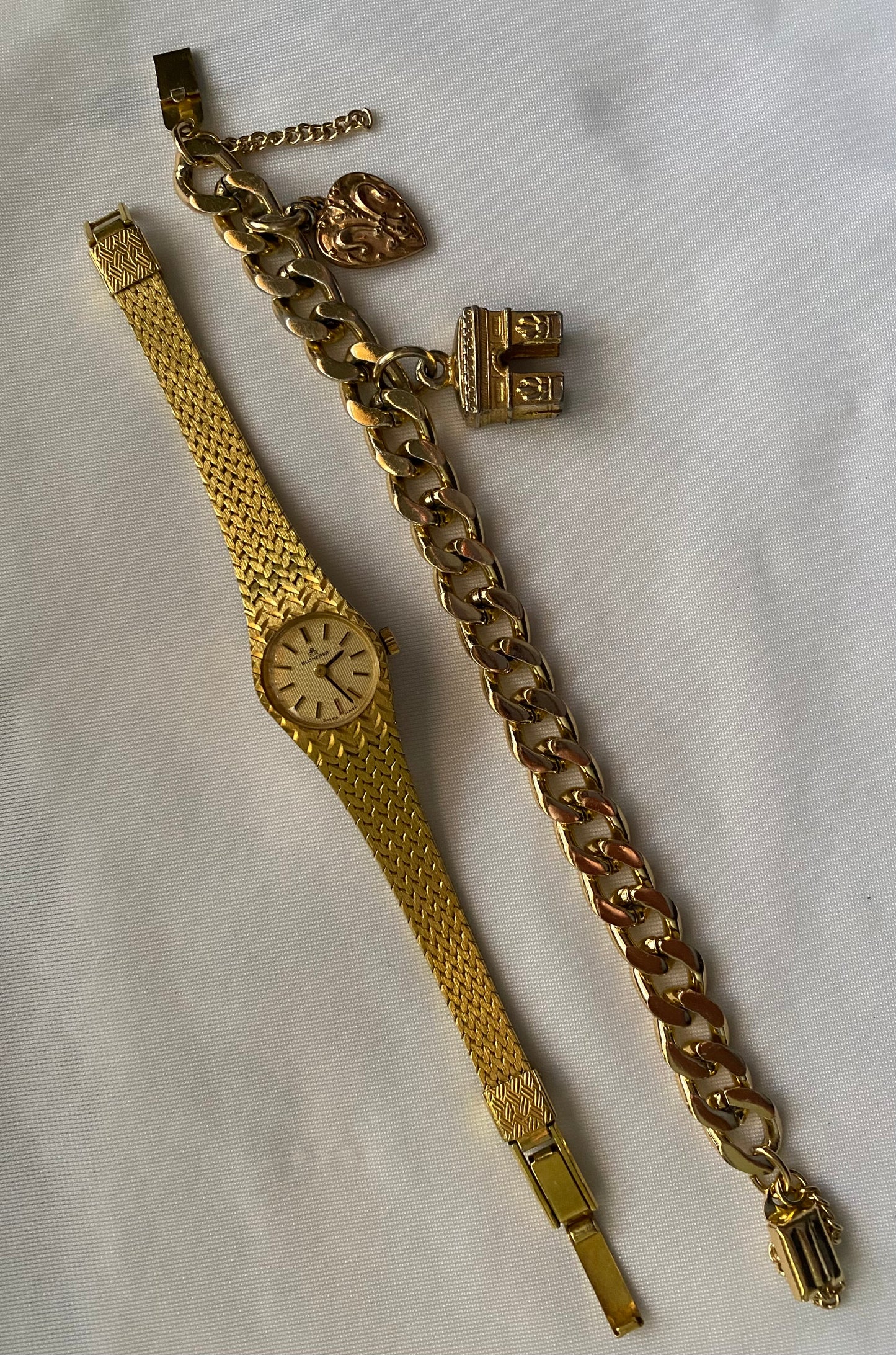 Bucherer Gold Tone Watch- Gold Chain Charm Bracelet *Read description* (can be bought separately)