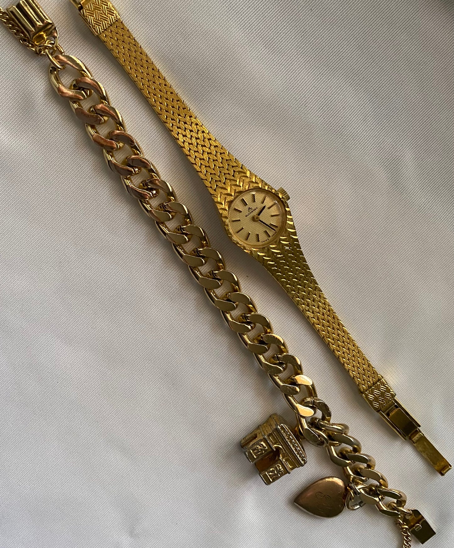 Bucherer Gold Tone Watch- Gold Chain Charm Bracelet *Read description* (can be bought separately)