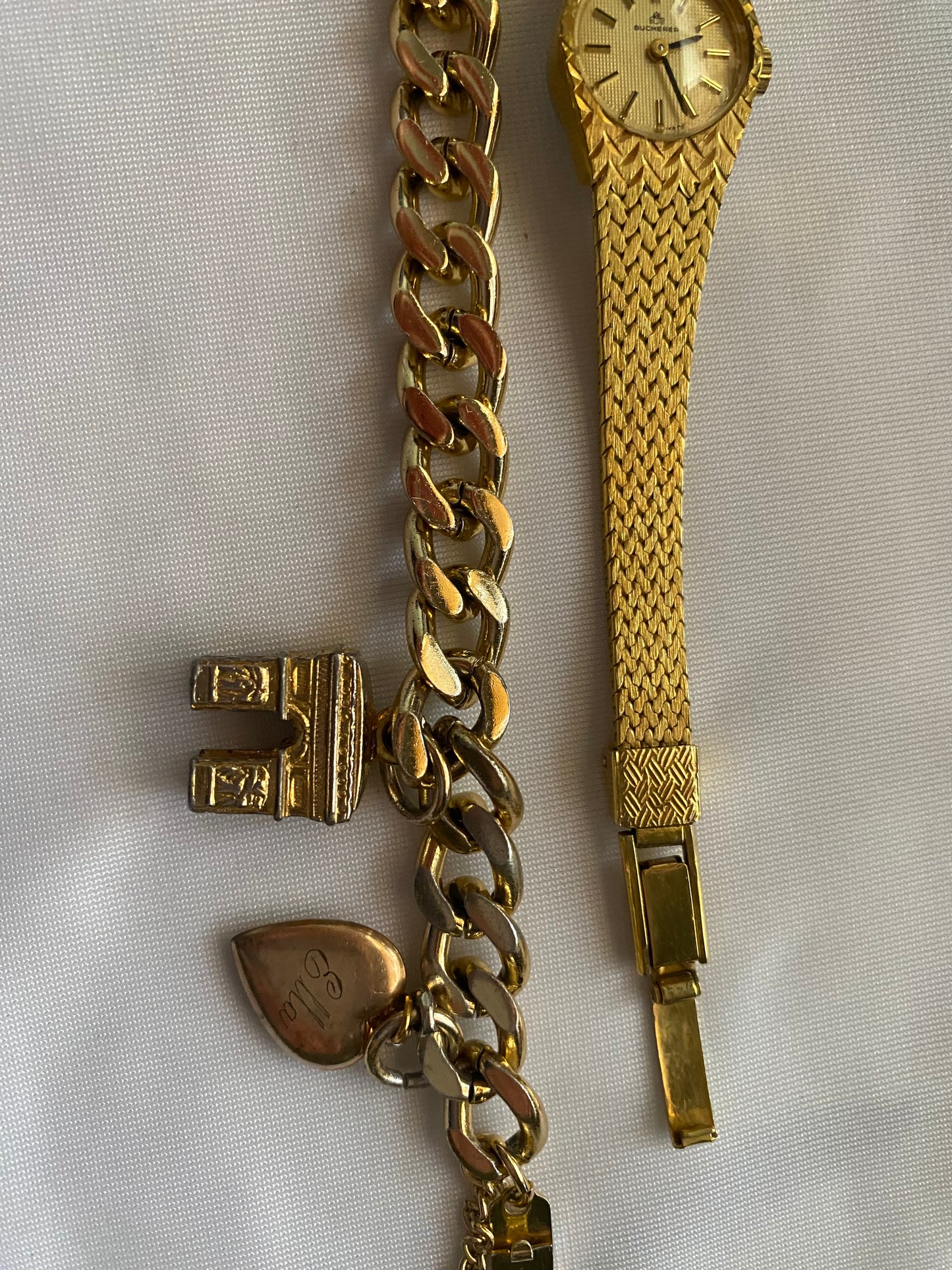 Bucherer Gold Tone Watch- Gold Chain Charm Bracelet *Read description* (can be bought separately)